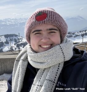 picture of Leah "Sulli" Yost in the mountains in winter